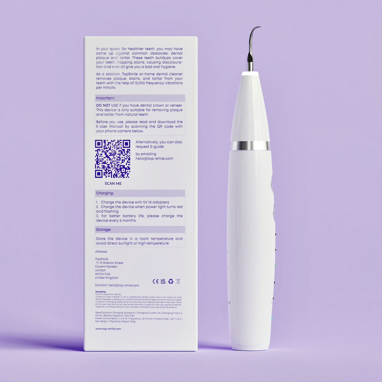 Ultrasonic Tooth Cleaner - Remove Plaque & Stains At Home